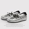 Silver Mary Jane Shoes Women'S Spring Height Increase Ballet Training Shoes Casual Sports Functional Shoes With Skirts
