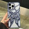 Etui 3D z motylem i płomieniem odprowadzające ciepło na telefon iPhone 16 15 14 13 12 11 Pro Max 16E Galwanizowane Odporne na wstrząsy Miękkie etui