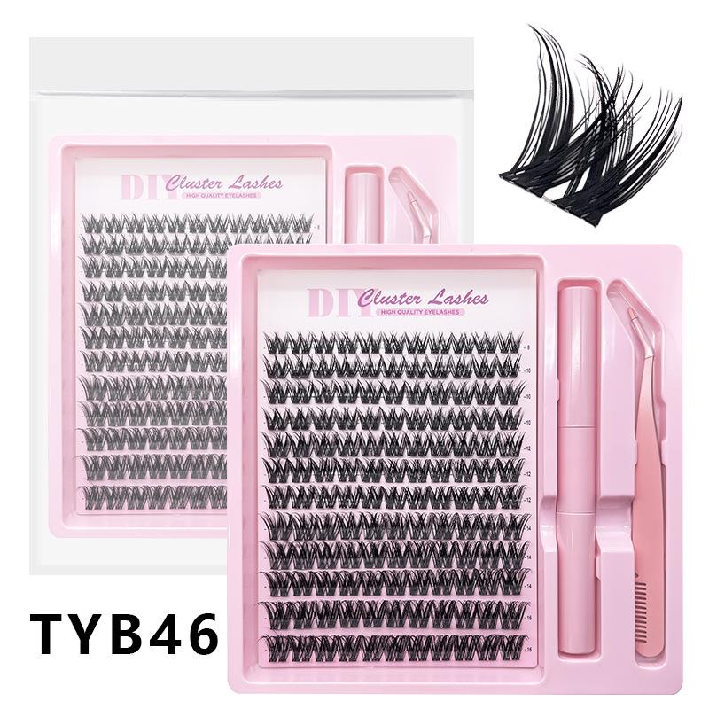 

DIY Пучки Ресниц | 12 Рядов Индивидуальных Ресниц | Густые и Завитые | Европейский и Американский Стиль | 8-16 мм 12Row TYB46Suit（Glue-co