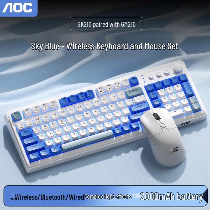 

AOC GK210+GM210 Triple-Mode Wireless Keyboard and Mouse Combo