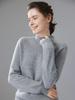Women's High Neck Solid Color Cashmere Loose Pullover - Long Sleeve Casual Autumn/Winter Knit Sweater