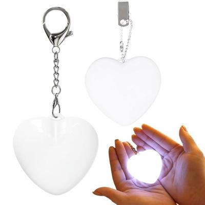Mini Kalp Anahtarlık Kolye Klipsli Gece Lambası Dokunmayla Etkinleşen LED Kalp Şeklinde Gece Lambası Ev Dekoru