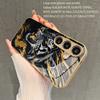 Black Gold Tiger Pattern 2D Phone Case for Samsung S26 S25 S24 S23 S22 S21 S20 A56 - Golden Metal Paint Glass Protective Cover