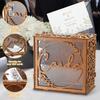Wedding Card Box Wooden Transparent Window Gift Card Envelope Money Box for Wedding Birthday Party Anniversary Graduation