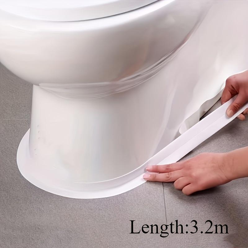 

3.2m PVC Waterproof & Toilet Caulk Strip - Self-Adhesive Sealing Tape for Kitchen & Bathroom, Toilet Seal|Sleek White Design Translucent