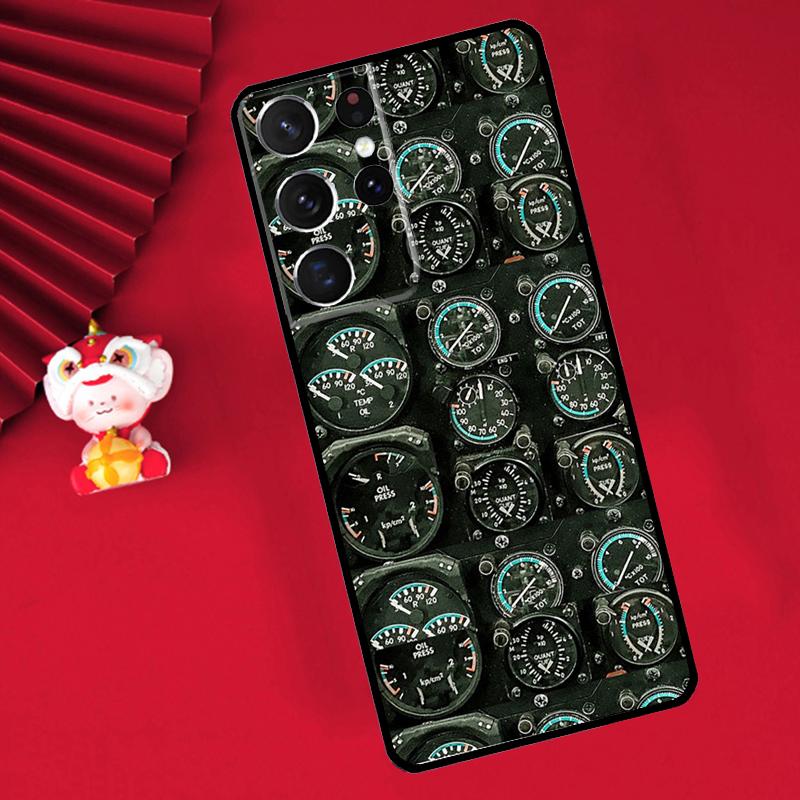 Aviation Airplane Instrument Case For Samsung Galaxy S24 S23 S25 S26 Ultra S20 FE S21 S22 Plus S10 S25 FE Cover Funda