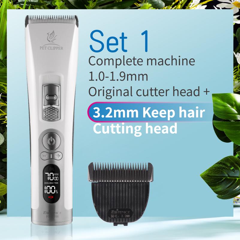 Fenice Clipper Dogs Professional LCD Screen Pet Cat Clippers Electrical Grooming Trimmer Rechargeable Haircut Machine Animals