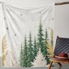 1 Flannel Blanket, Christmas-Themed Colorful Tree Background Print, Warm and Soft Throw for Sofa Bed Car Office Camping Travel,