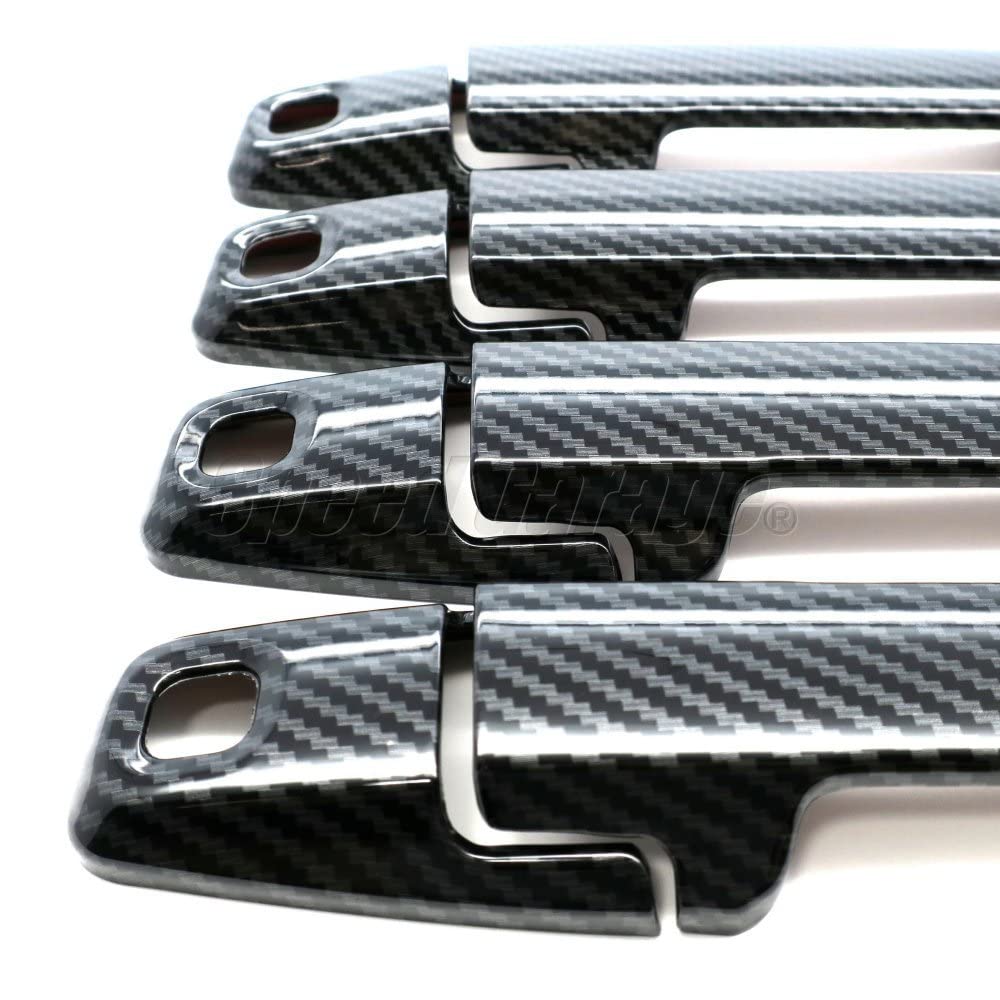 Speed Garage Carbon Fiber Door Knob Handle Covers for Suzuki Spacia Custom Gear MK53S Custom (Dress-Up Parts)
