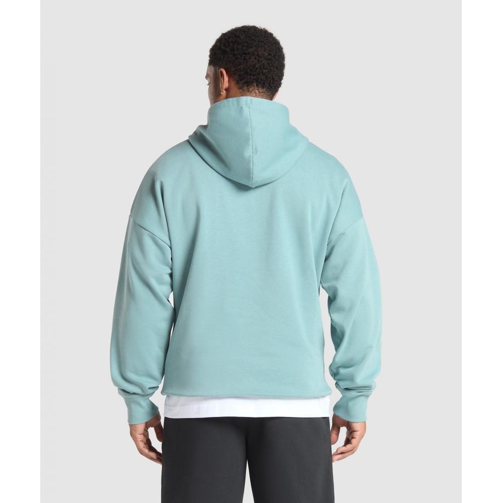 Gymshark CRest Oversized Hoodie Rest Blue A5a8o Udbb