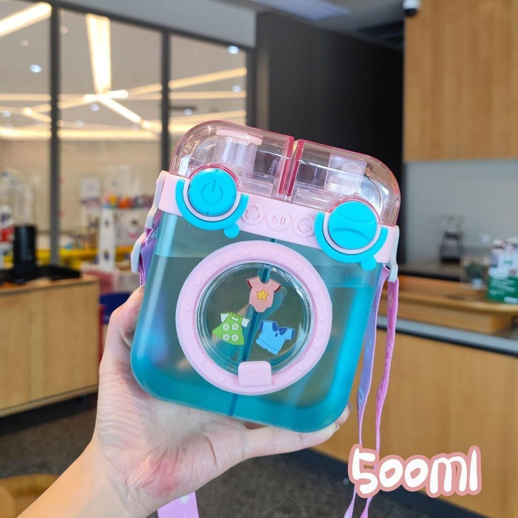 

Sealing Plastic Portable Water Cup Pc Material Straw Drink Lightweight 500ml синий