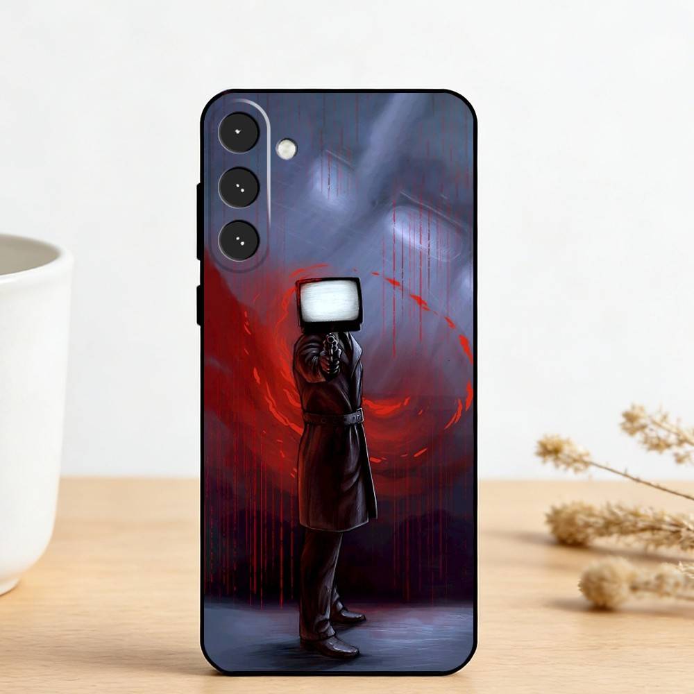 S-Skibidi Toilet T-TV M-Man Phone Case For Samsung Galaxy A73,A72,A71,A70,A53,A52,A51,Others Soft Black Cover