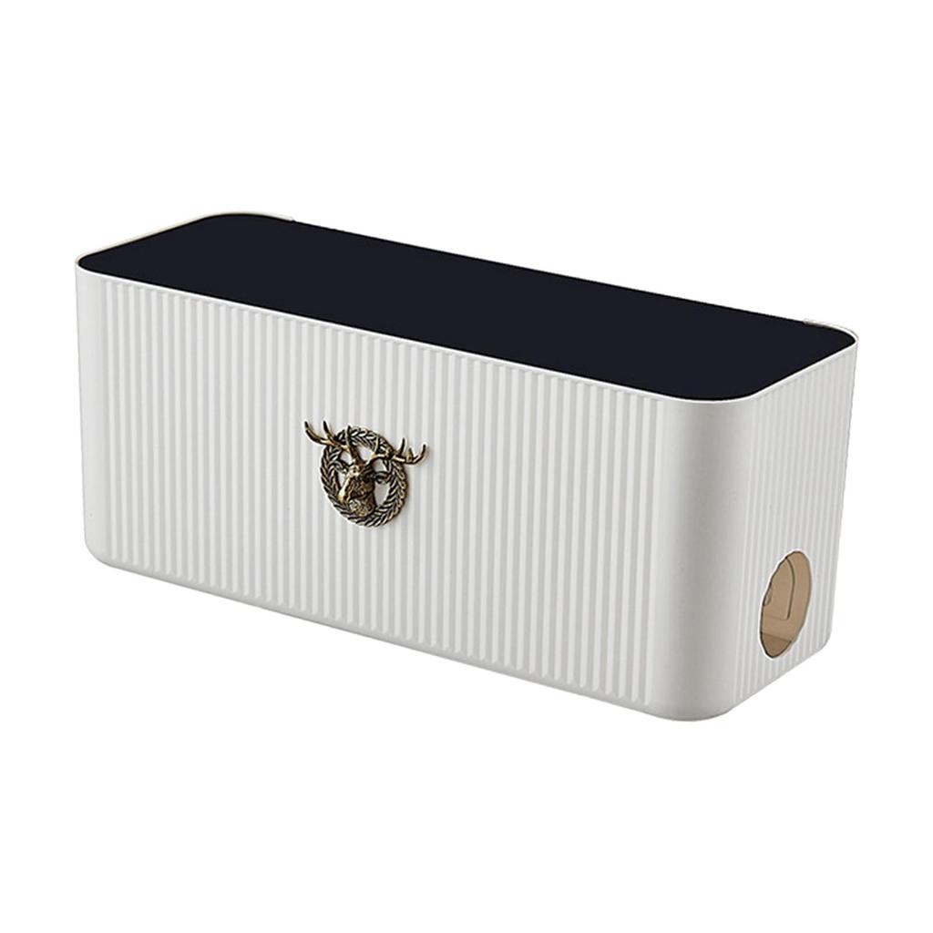 Cable Management Box Storage Cord Organizer Wires Keeper Protector Deer Decorative for Electrical