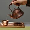 Tetera Pequeña de Cobre Puro, Tetera Tradicional Hecha a Mano de Cobre Rojo, Olla Saludable para Hervir Agua, Juego de Té Kung Fu para el Hogar, 400 ml