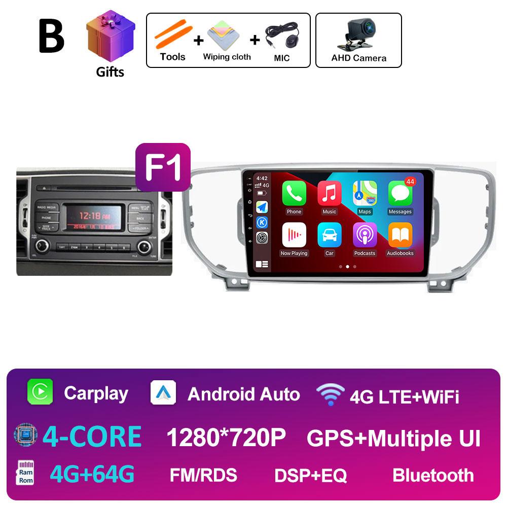 Bluetooth Android 14For KIA Sportage 4 QL 2016 2017 2018 Navigation GPS Car Radio Video Player Wireless Carplay WIFI Accessories