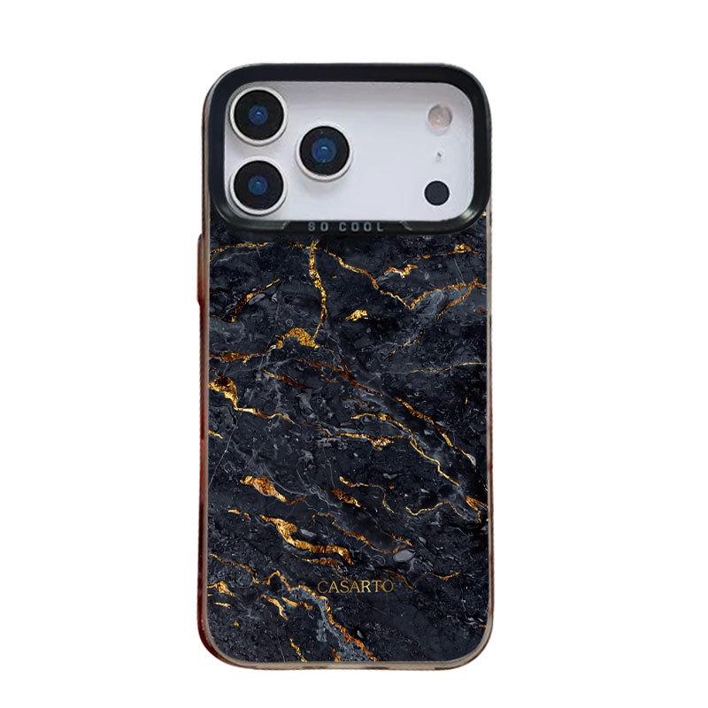 Marble Texture Silver Phone Case for iPhone 13 Pro/14/15/16/17 Pro Max