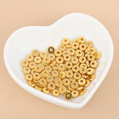 18K Gold-Filled Round Spacer Beads for DIY Bracelet Making