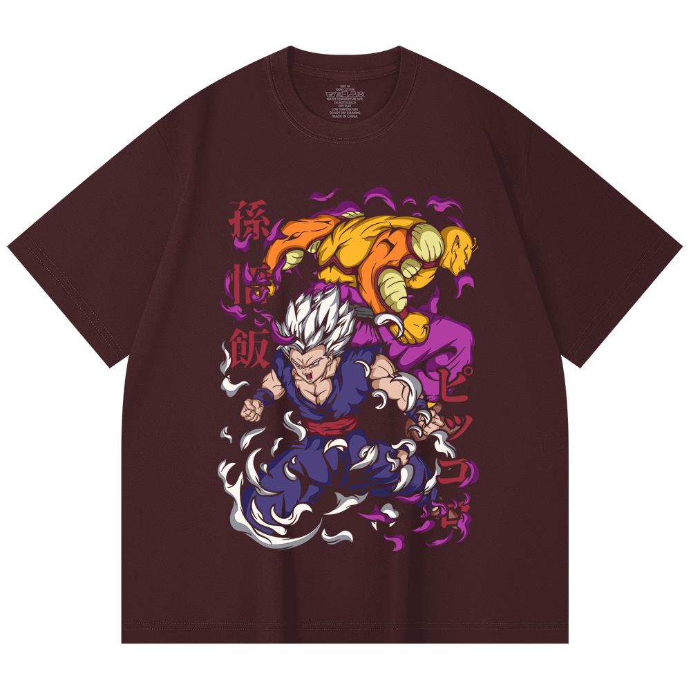 

230 Gsm 100% Cotton Dragon Ball V57 Gohan Piccolo Print Unisex Heavy Cotton T Shirt 2XL