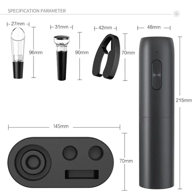Electric Wine Bottle Opener Automatic Red Wine Corkscrew Rechargeable Opener Foil Cutter Base Wine Tools For Kitchen Accessories