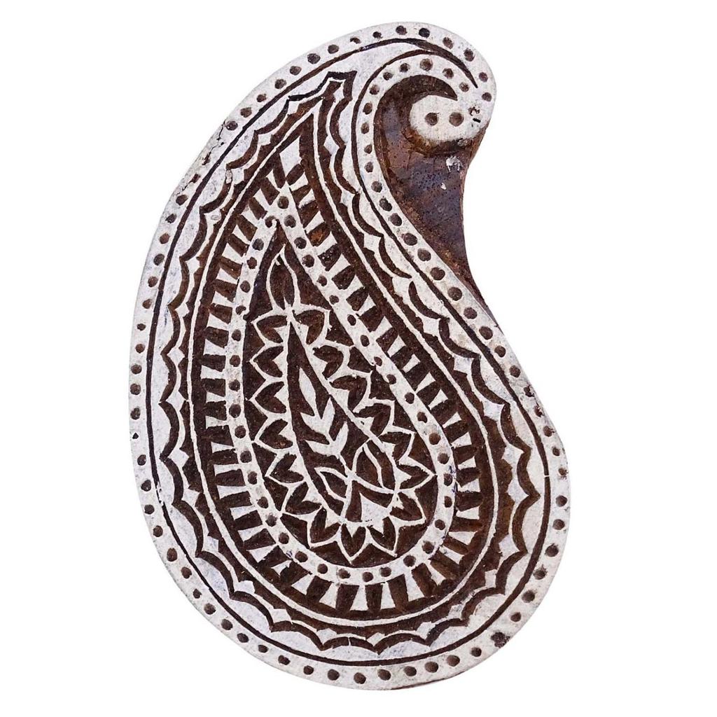 Paisley Stamp Hand Craved Printing Block Indian Wood Stamps Decorative