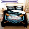 3pcs Custom Name Baseball Bedding Set Duvet Cover Closure Includes 1 Duvet Cover & 2 Pillowcases, Soft and Comfortable for All Seasons.