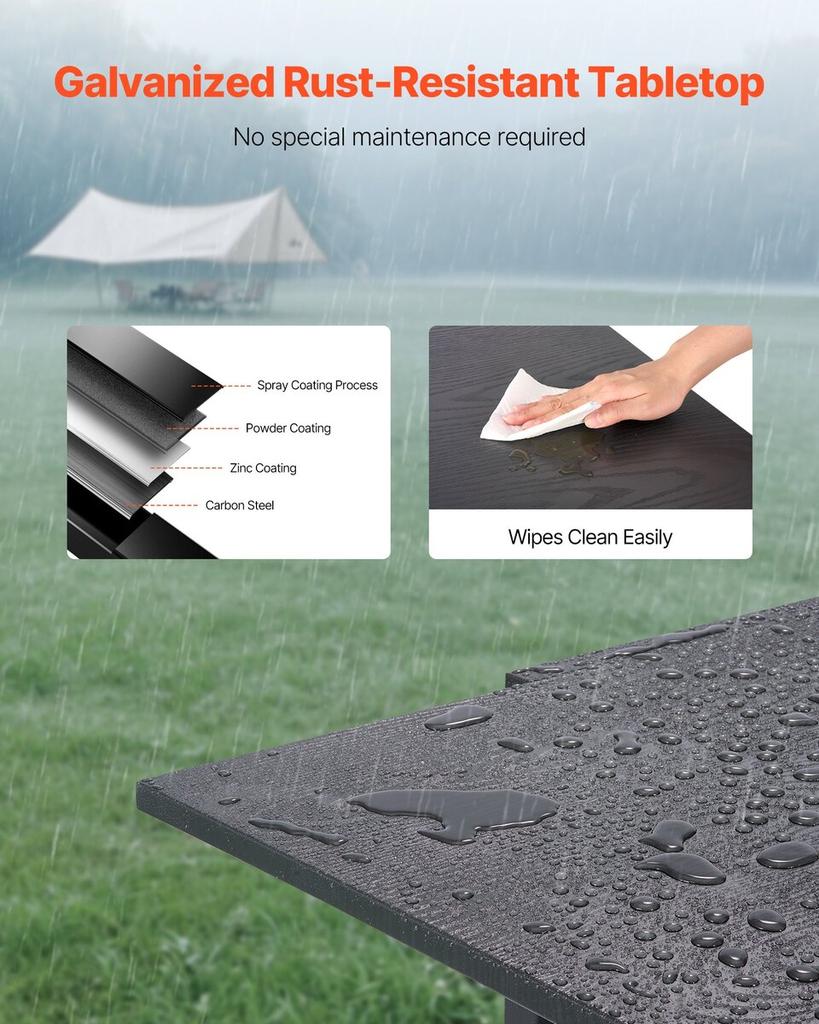 Ausziehbarer Outdoor-Terrassen-Esstisch, 80-160cm Rechteckige Hinterhof-Bistro-Tische für 4-6, Aluminiumrahmen Metall Stahlleisten, Wetterfest Groß