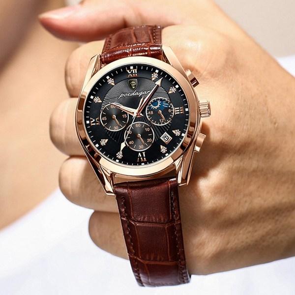 ELSECHO Ceas pentru bărbați Calendar Ceas rezistent la apă Luminos, Ceasuri populare coreene