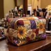 Dragonfly Print Quilted Cosmetic Bag Multi-functional Travel Organizer U-shape Zip Pouch