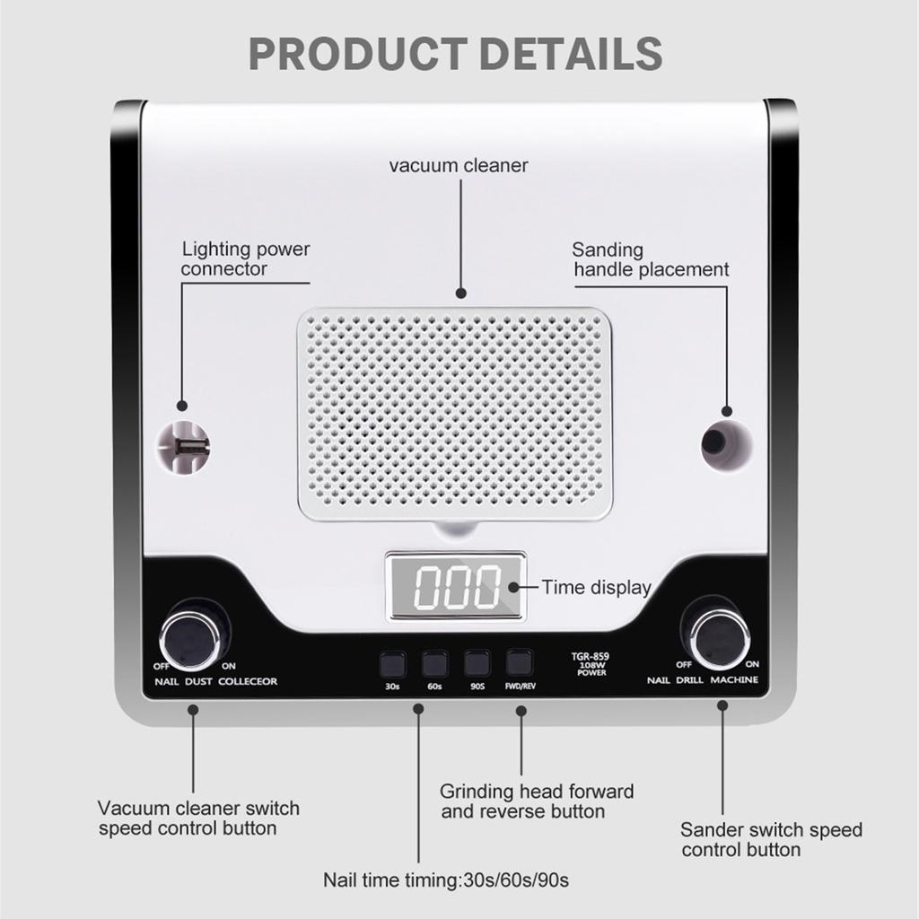 108W elektrische Nagelbohrmaschine 6 in 1 30000 U/min Nagelstaubsauger LED-Beleuchtung 54 LED-UV-Lampe elektrische Nagelfeile