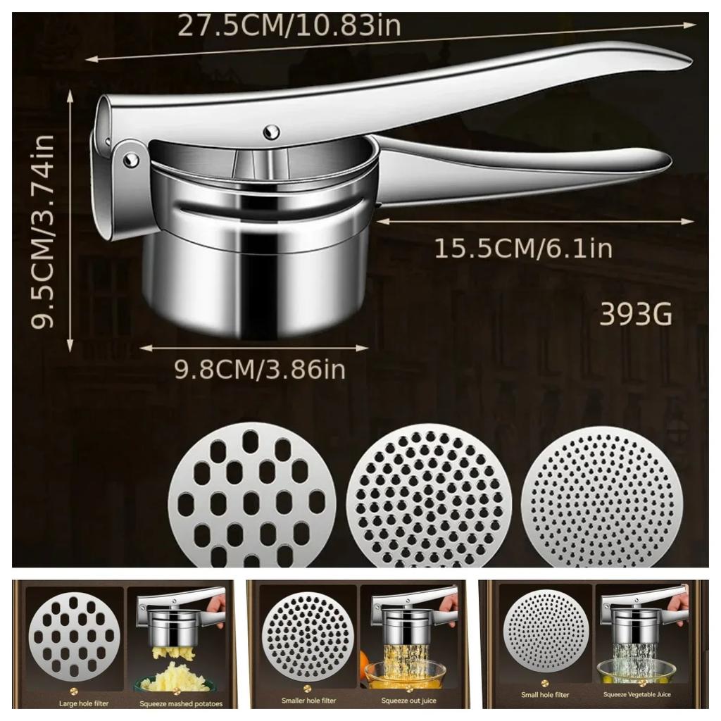 Edelstahl Kartoffelpresse Manuelle Entsafter Gemüse Wasserpresse Obst Zitrone Entsafter Knoblauch Saftpresse