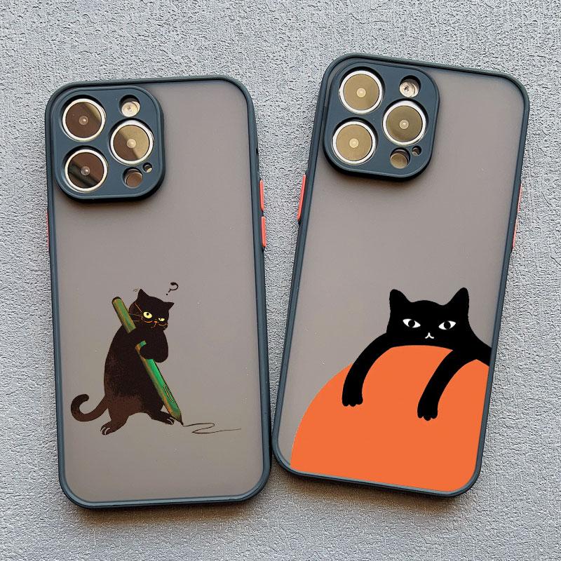Cartoon Animal Cute Cat Phone Case For iPhone 11 Case iPhone 16 13 15 Pro Max 12 14 Pro Max XS XR X 7 8 SE Shockproof Back Cover