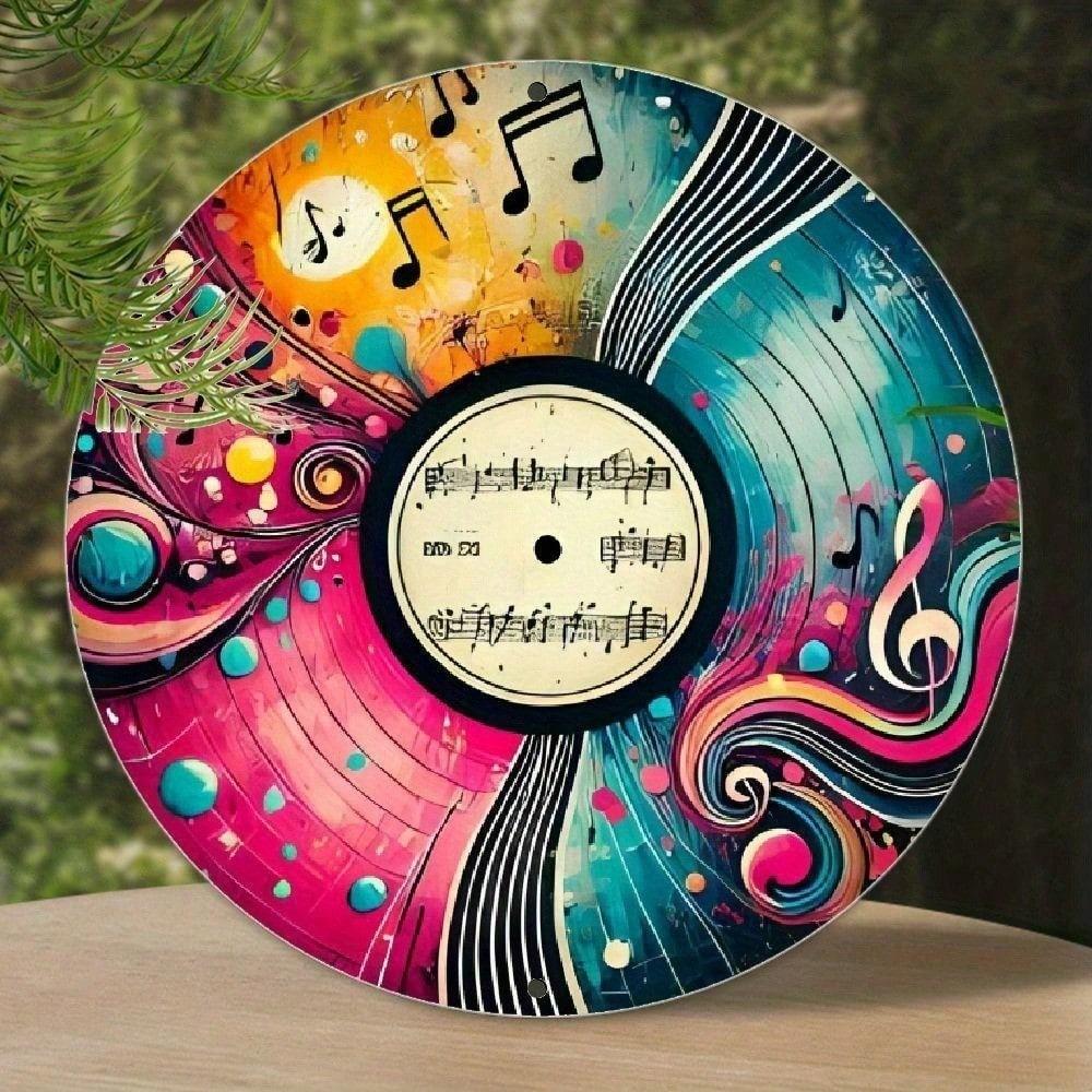 Metal Wall Art Poster, Vinyl Record Sign Retro Music for Bar