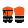 Men High-Visibility Reflective Vest V-neck Sleeveless Multi Pockets Design Waistcoat Clear ID Pocket Pen Holder Vest Coat