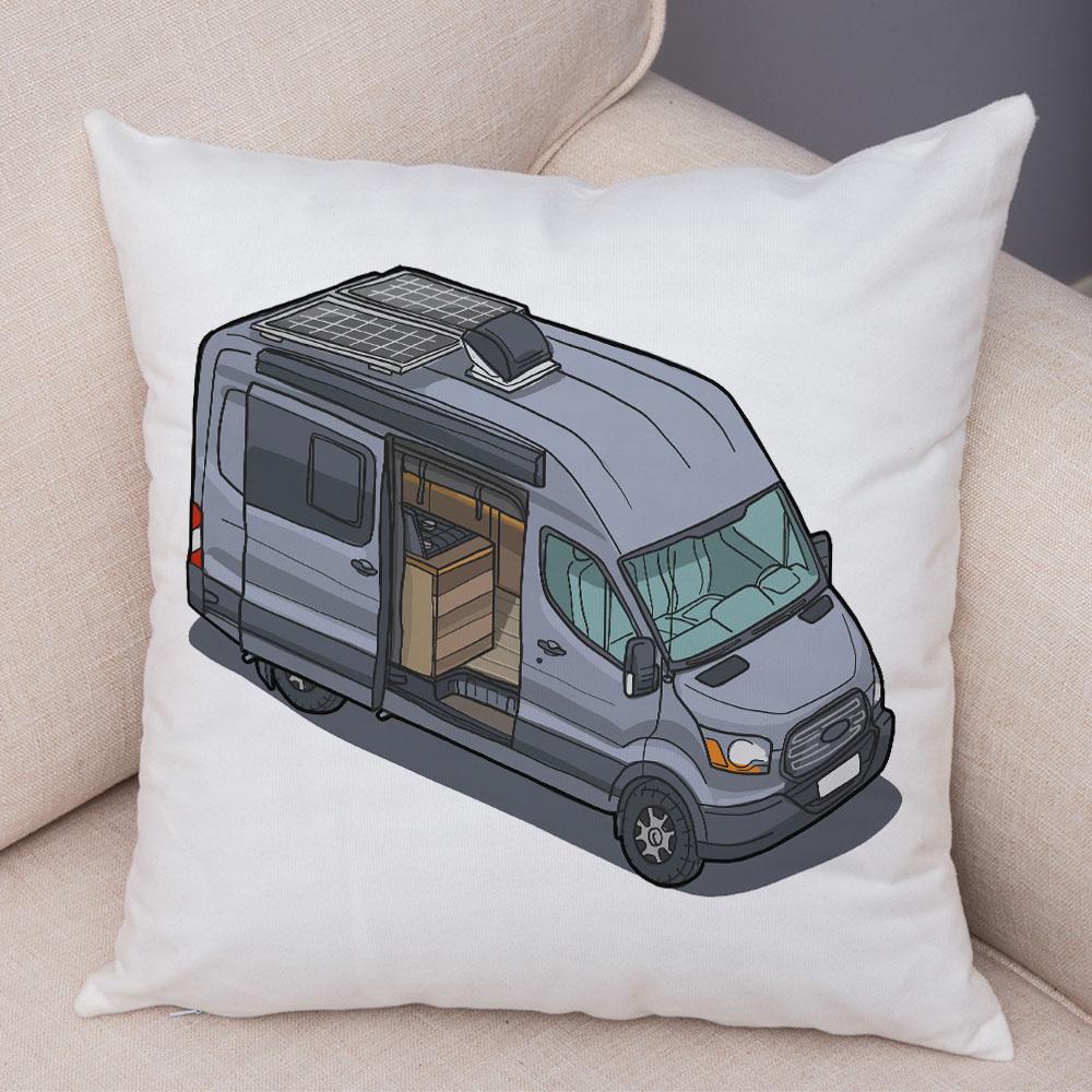 Față de pernă de camping cu desene animate Decorație de călătorie Husă de pernă pentru mașină Față de pernă potrivită pentru canapea acasă camera copiilor