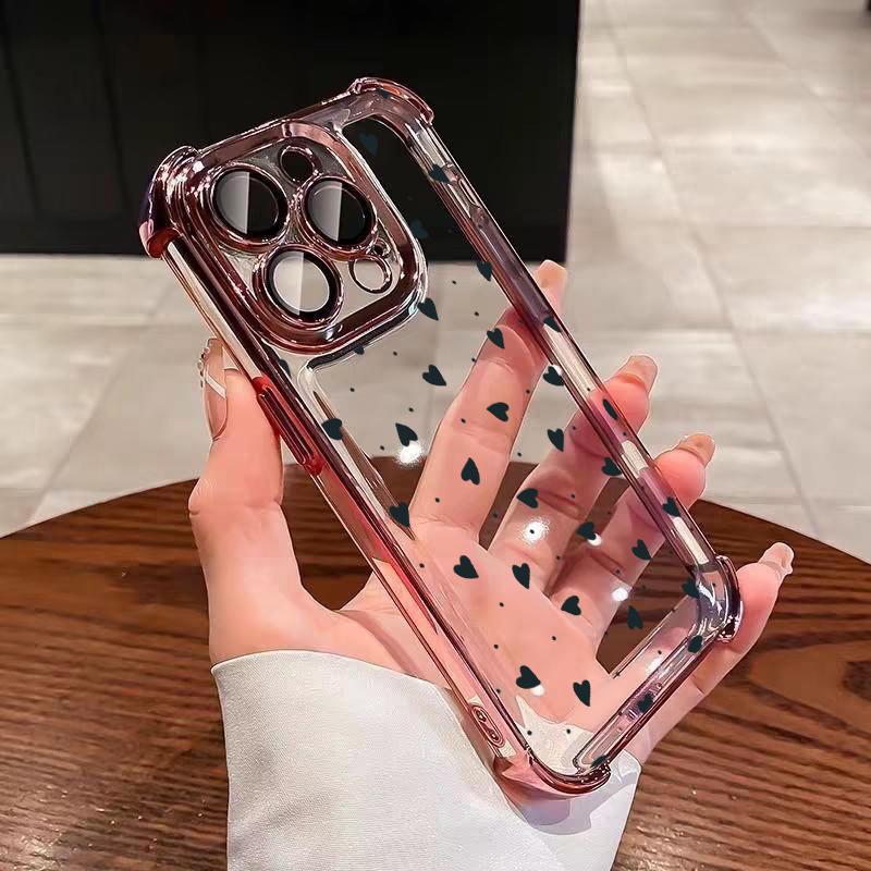 Case For Redmi Note 15 4G Pro 5G Plus 14 13 Pro 5G 12 PRO Plating Little Love Heart Soft Cute Shockproof Transparent Cover