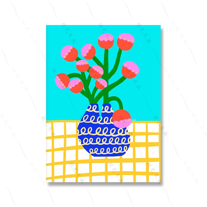 Colorful Boho Living Room Home Decor Positive Kind Girl Quote Poster Picture Wall Art Print Abstract Pink Flower Canvas Painting