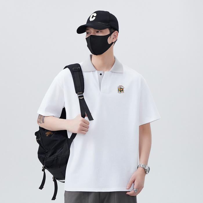 Updated Summer T-shirt Comfortable Fit Trendy Lapel Short-sleeved POLO Top T-shirt