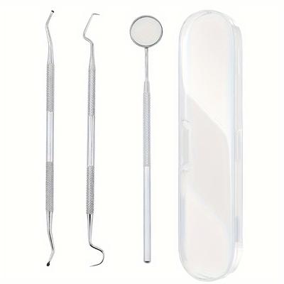 Tooth Tools Set,Stainless Steel Oral Hygiene Kit With Mouth Mirror,Non-Slip Patterned Handle Teeth Cleaning,Oral Care Essential