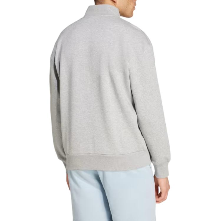 adidas All Szn Fleece Quarter-Zip Crew Sweatshirt Medium Grey Heather Men Streetwear IY6551