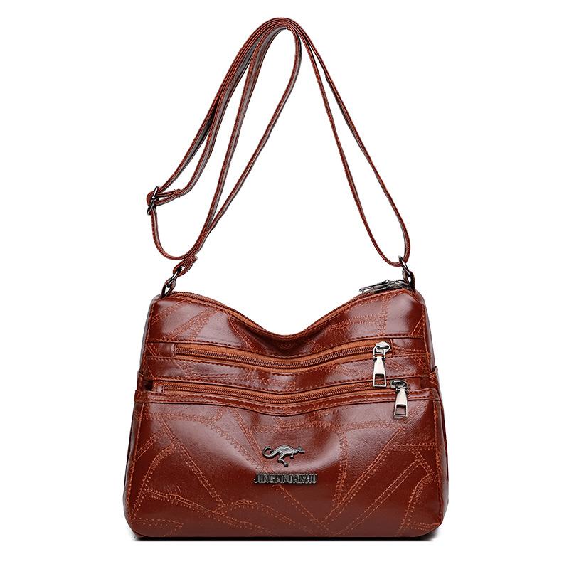 

Женская повседневная сумка через плечо Новая женская сумка через плечо из мягкой кожи Большая вместимость износостойкая практичная трендовая сумка через плечо коричневый