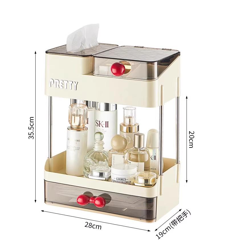 Two-layer Cosmetic Organizer Makeup Drawer Storage