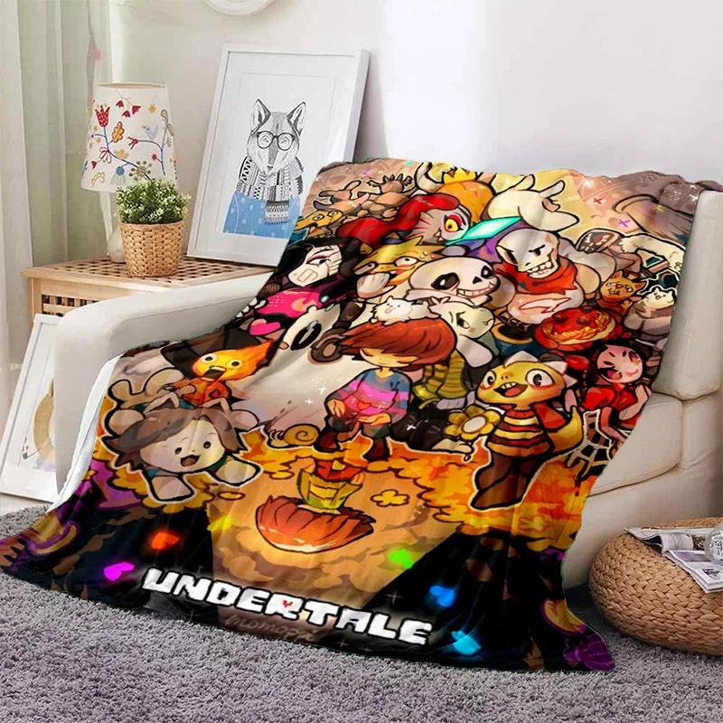 Funny U-Undertale Sans 3D Print Blanket Super Soft Warm Fleece Throw Blanket for Underground Legend Game Sofa Bed
