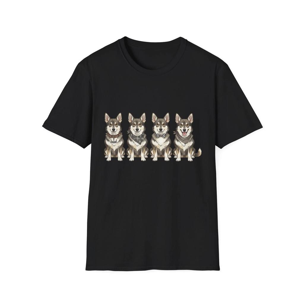Dog Watercolor Illustrated Vikings Cool Black Tee Viking Graphic T-Shirt
