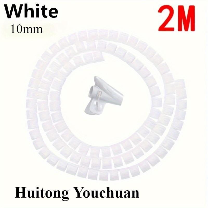 78.74 Inch Flexible Spiral Cable Protector Cable Organizer Computer Cable Protection Tube Clamp Finishing Management Tool 10 Mm