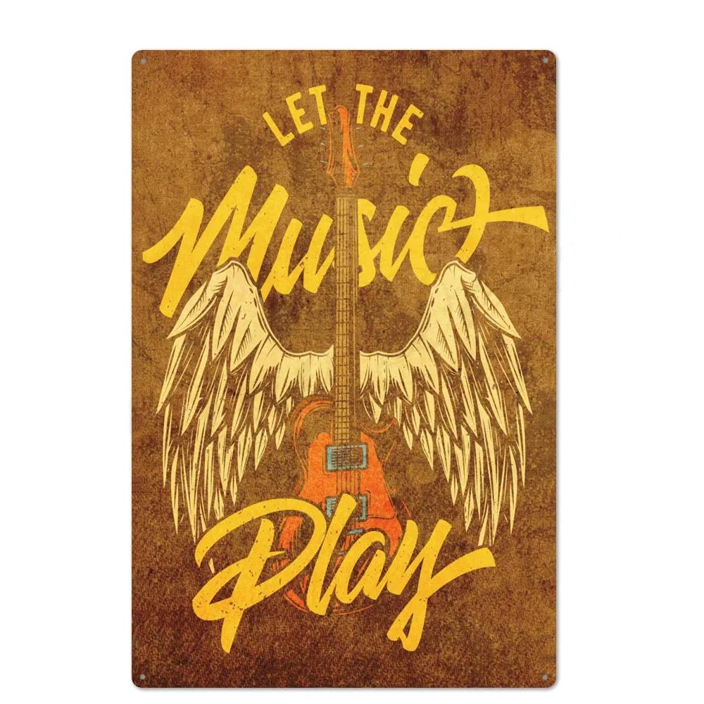 FJ Metal Tin Signs Decor Rock Roll Vintage Metal Sigsn Plaque Metal Posters Retro Rock Home Bar Wall