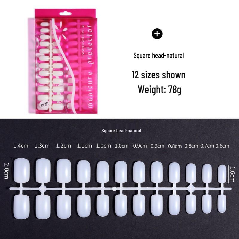 288 Ultra-Thin Seamless French Square & Round Nail Art Tips - Transparent Fake Nails