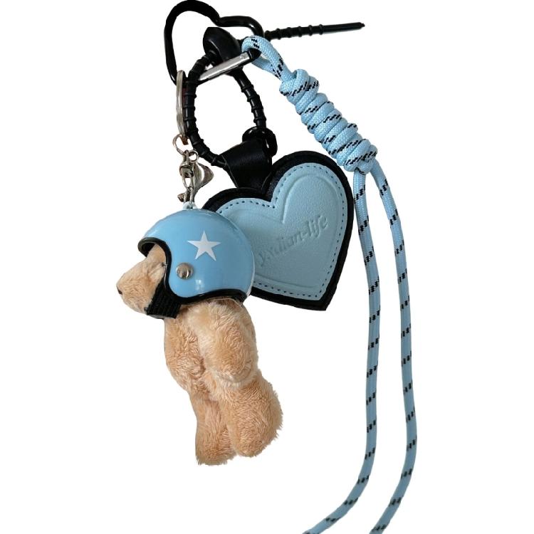 Heart Keying Creative Car Key Chain Lovely Bear Keychain Bag Charm Phone Keychain Woven Rope Pendant Bag Decorations