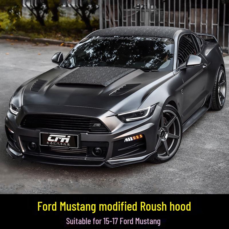 Carbon Fiber Vented Hood for 15-17 Ford Mustang Roush