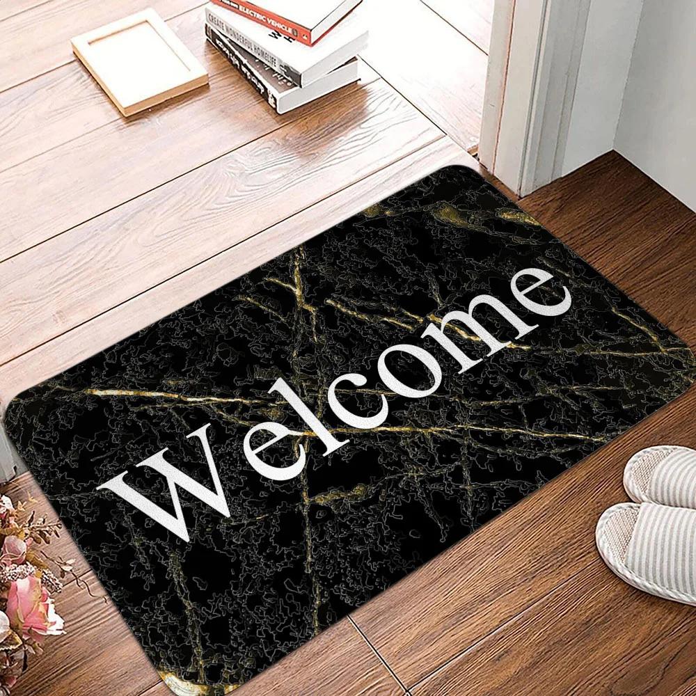 Marble Ink Texture Welcome Entrance Doormat Home Decor Kitchen Hallway Runners Rugs Bathroom Non-slip Floor Mat Indoor Doormat