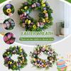 Easter Decor Wreath - Artificial Foliage, Blooms & Egg Accents | Festive Door/Wall/Porch Ornament For Home & Easter Parties | Reusable Spring Holid